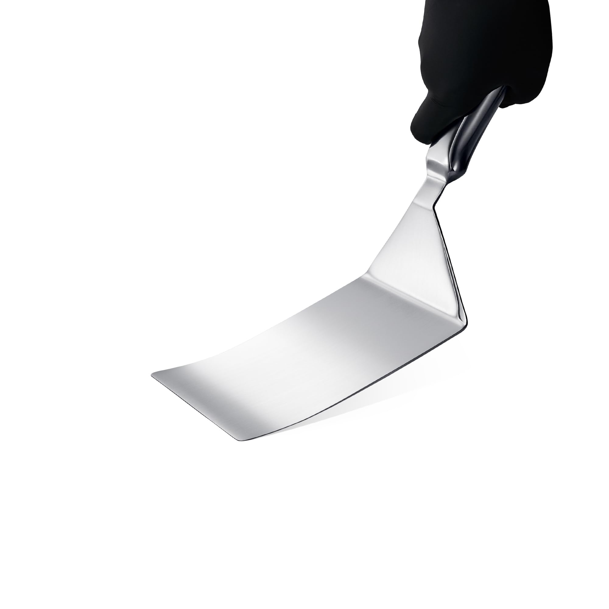 Spatola Piastra Acciaio Inox – Spatola Cucina Grande Flessibile con Gradiente e Finitura a Specchio, Barbecue BBQ, Griglia, Teppanyaki, Lavabile Lavastoviglie, Cert. Alimentare, Garanzia 10 Anni