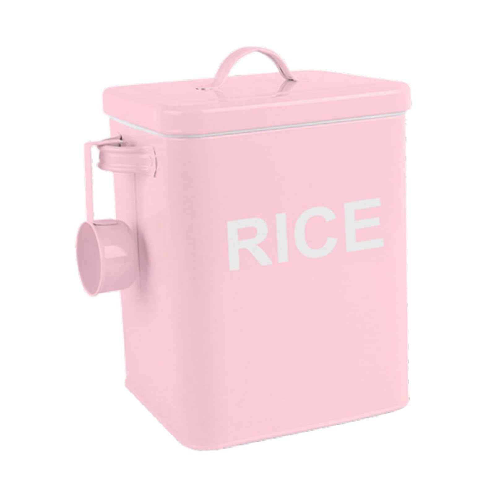 Mekalero Sealed Flour Canister Rice Storage Container Countertop Organiser Jar for Grains Bean Rice and Snacks Kitchen Tool Iron Canister with Lid