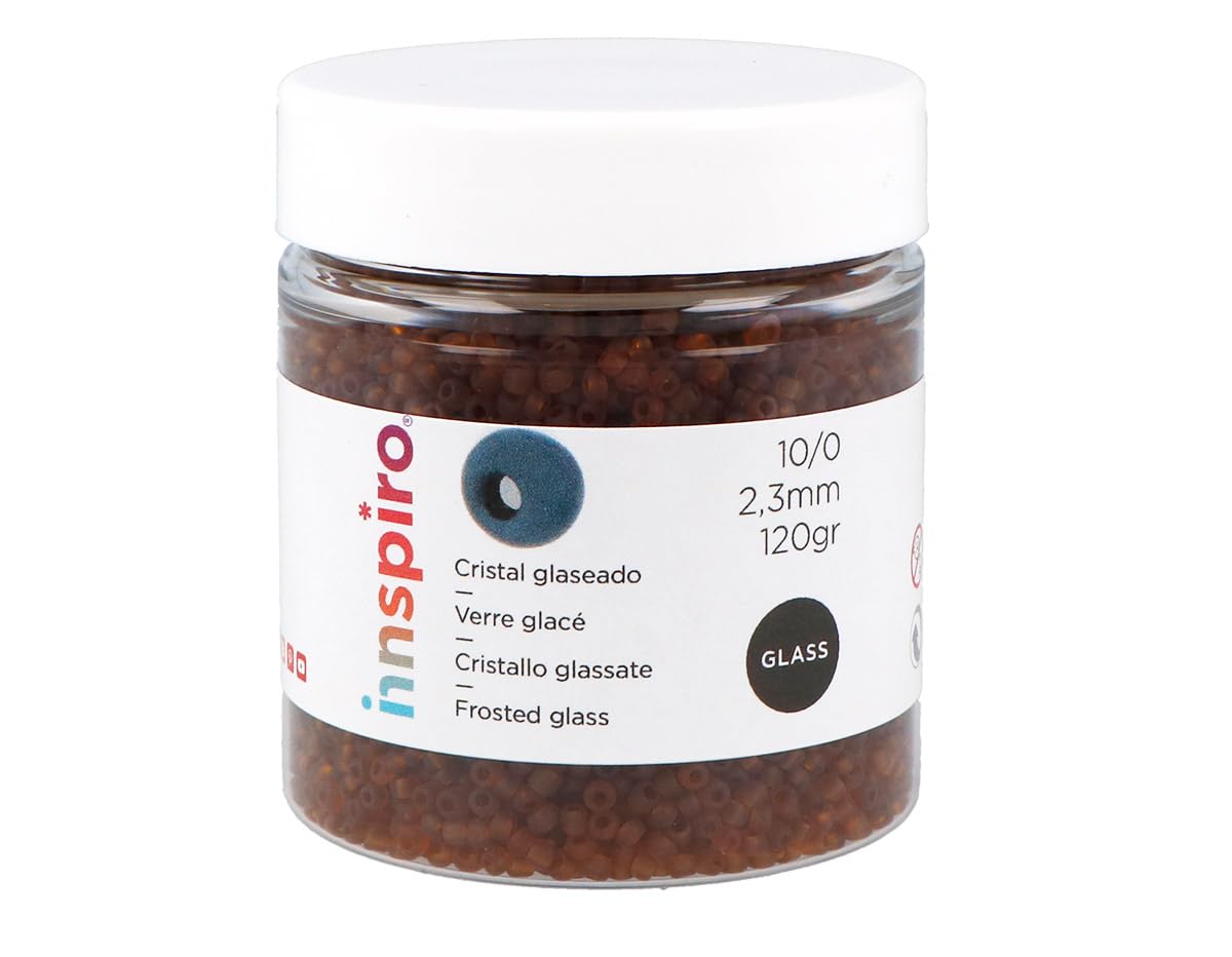 INNSPIRO Brown Iced Round Glass Rock 2.3mm 10/0 120g