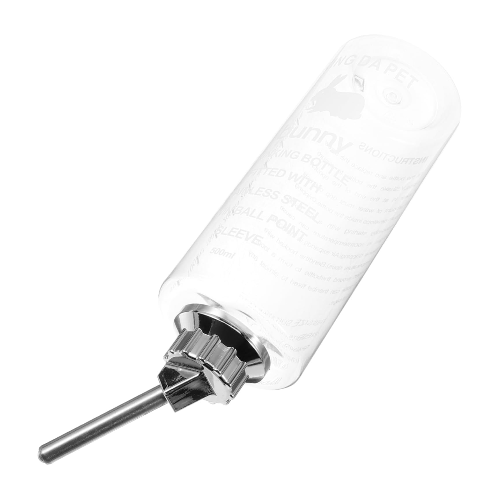 Totority 500ml Stainless Steel Rabbit Water Bottle Leakproof Hanging Dispenser for Rabbits Squirrels Hamsters