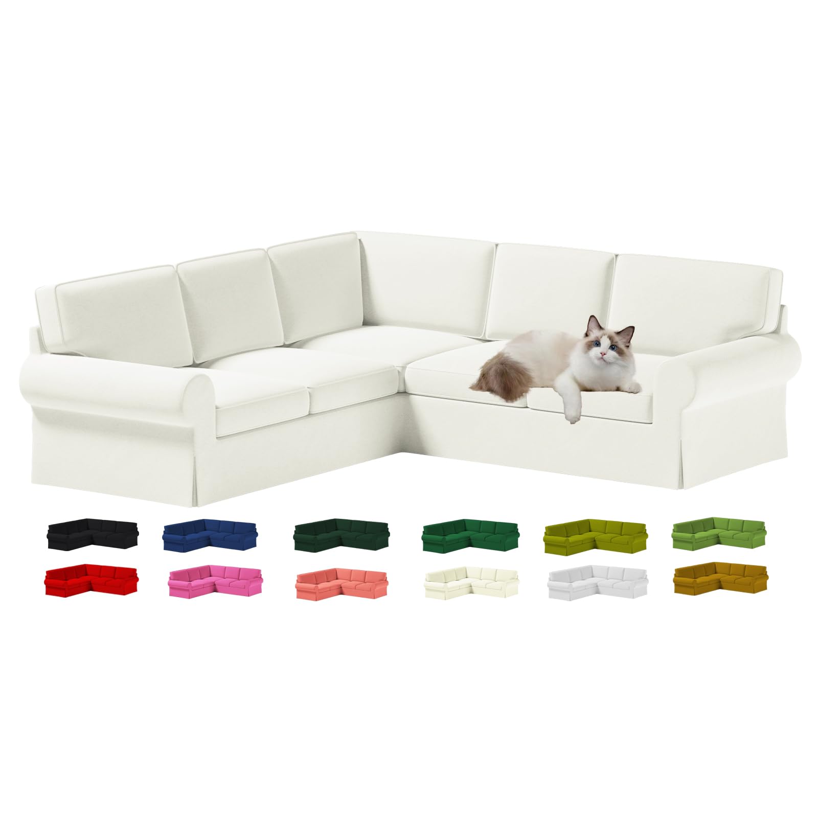 Amazon.com: Velvet Ektorp 2 + 2 Sectional Sofa Replacement Cover