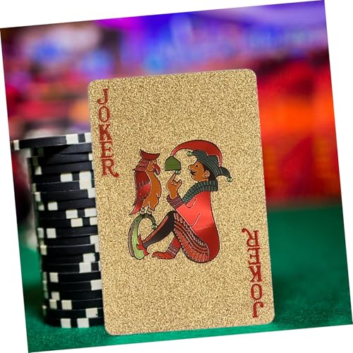 BESPORTBLE Goldene Pokerkarten Satz Mit Drachenmotiv Spielkarten Aus Robustem Kunststoff Professionelle Brettspiel Spielkarten Für Party Und Trick Requisiten – Bild 7