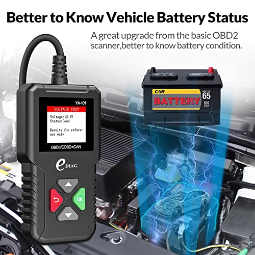 2023 Ver. Ediag Obd2 Scanner Ya-101 Auto Code Reader For Check Engine Light,O2 Sensor,Evap Test,On-Board Monitor Test,Smog Check,Obd2 Diagnostic Scan Tool For All Obd2 Cars Since 1996-Upgrade Version #TOP5
