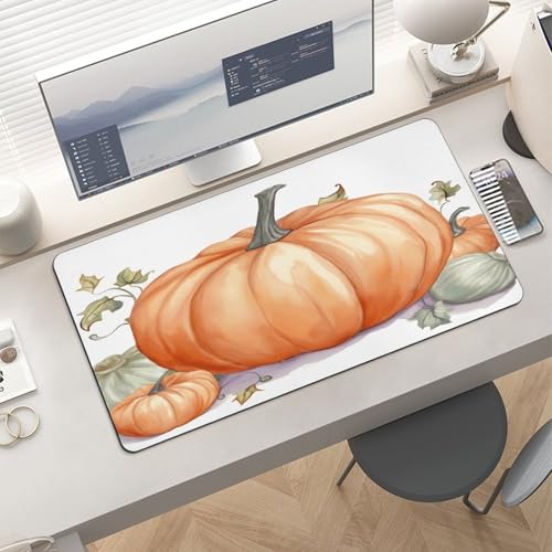 Fall Watercolor Pumpkins Desk Pad con Base de Goma miniatura 6