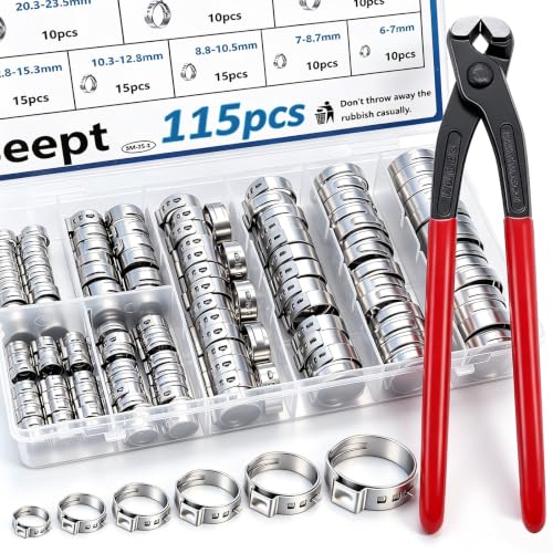 Seept 115 Pcs Single Ear Hose Clamps