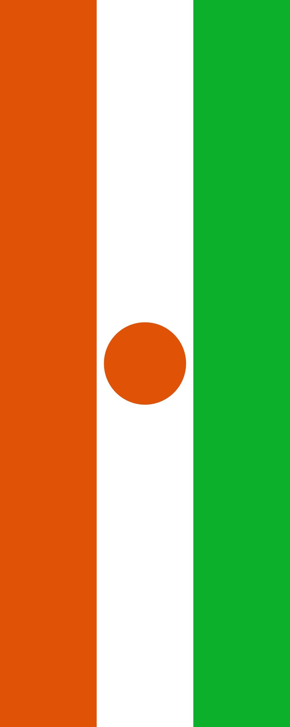 Drapeau Niger grand format vertical 300x120 cm pavillon extérieur 3.5m²