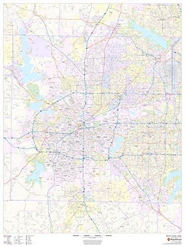 Tarrant County, Texas - 36" x 48" Laminated Wall Map