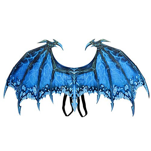 XIYAO Halloween Mardi Gras Costume Cosplay Demon Dragon Wing for Adult Blue