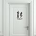 2PCS Toilet Decal For Home Décor Accents , PVC Cute Man Woman Washroom WC Sticker With Wall Stickers Murals , DIY Removable Art Wallpaper For Kids Living Room Bedroom Bathroom Office Home Decoration