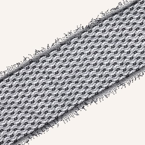 Solid Color Floral Tassel Shawl - Women's Fashionable Lightweight Plumeria Lace Scarf (Black)3