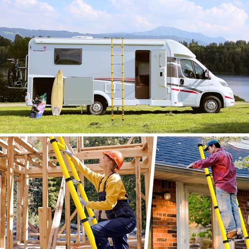 image for LUISLADDERS Telescoping Ladder, 12.5ft Aluminum Extension Folding Tele