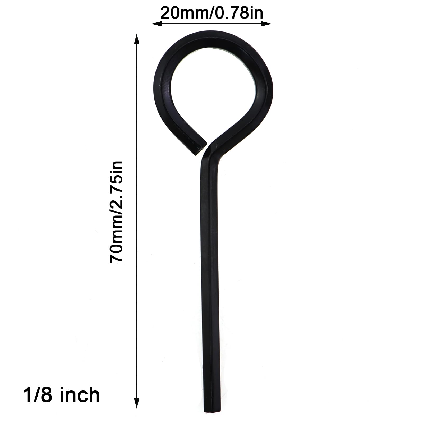 Zestaw 6 kluczy imbusowych z czarnego metalu o średnicy 0,6 cm z pełnym pierścieniem sześciokątnym do drążka pchającego, urządzeń wyjściowych awaryjnych i elementów drzwi blokujących