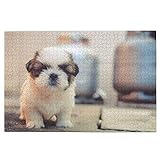  Puzzle 1000 pezzi Cani bolognesi Bianco Cucciolo piccolo Animali domestici Cani Giocattolo di legno Puzzle Gioco di famiglia Decorazione da parete per adulti Adolescenti