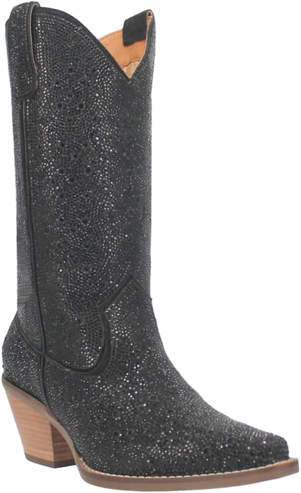 Dingo Womens Silver Dollar Rhinestone Round Toe Pull On Casual Boots Mid... - Picture 12 of 20