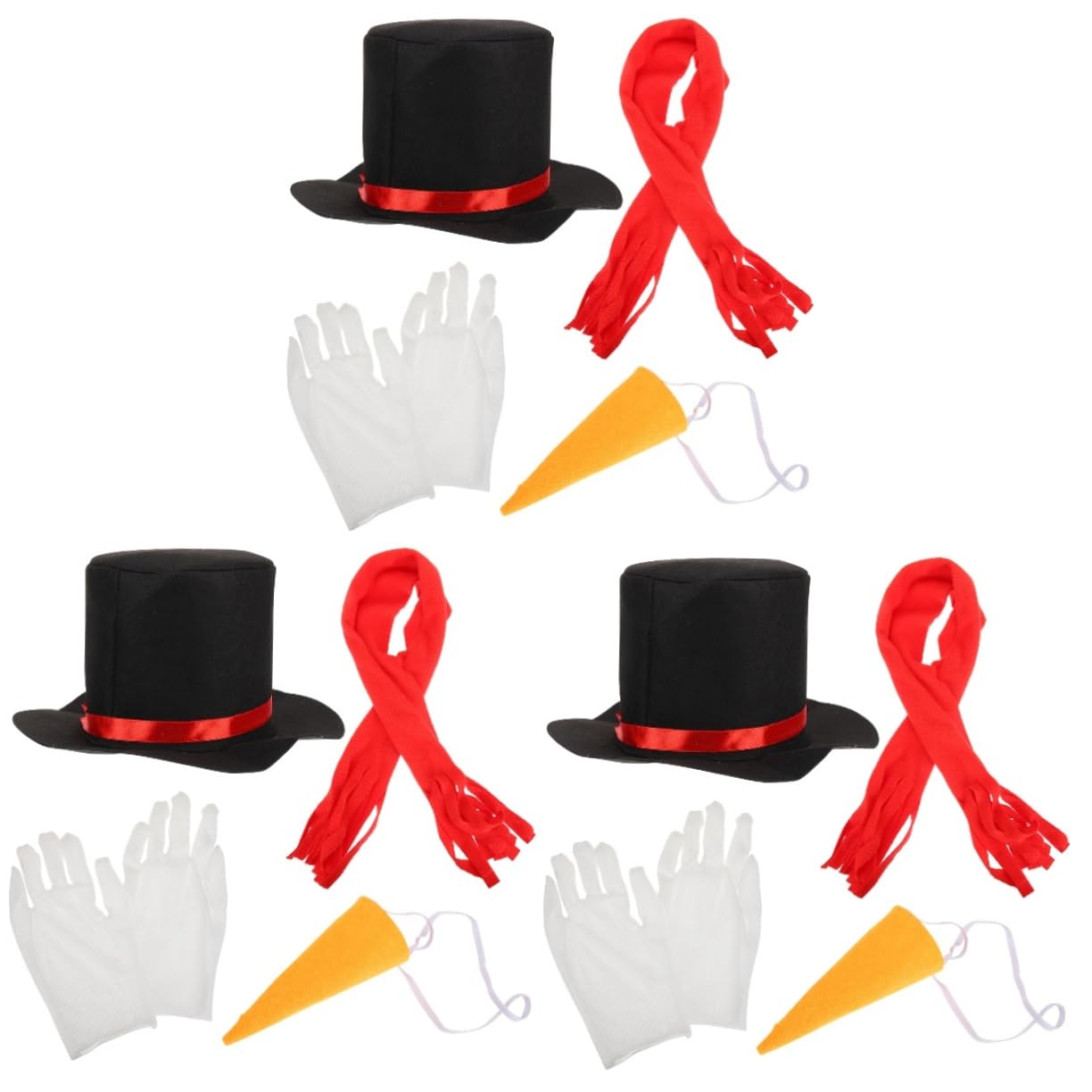 Cabilock 3 Ensembles Ensemble D'Habillage De Bonhomme De Neige Jouet De Bonhomme De Neige Accessoires De Chapeau De Nez Kit D'Habillage De Bonhomme De Neige Kit De Bonhomme De Neige