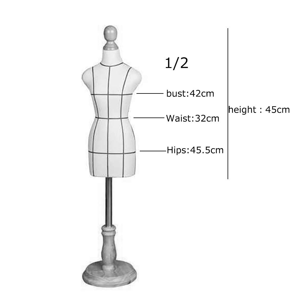 Schneiderpuppe, weiblich, Schneiderpuppe, klein, Schneiderpuppe, weiblich, Mini-Puppe, Kleid, Display, Mannequin, Schneiderpuppe, Dekoration, Puppenhaus-Zubehör, verstellbare Höhe