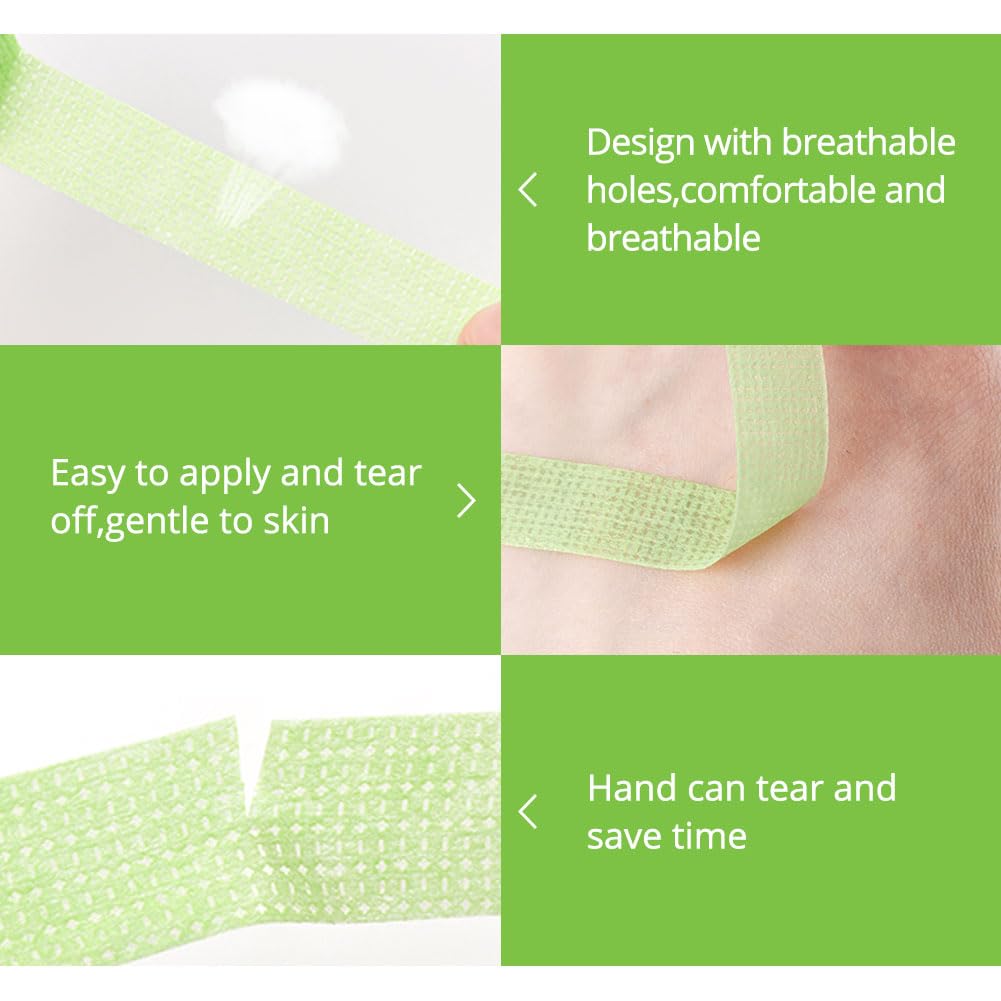 Lunamoon 4 Rolls Tape for Eyelash Extensions Eyelash Tape Eyelash Tape, Band-Green*4 - Image 2