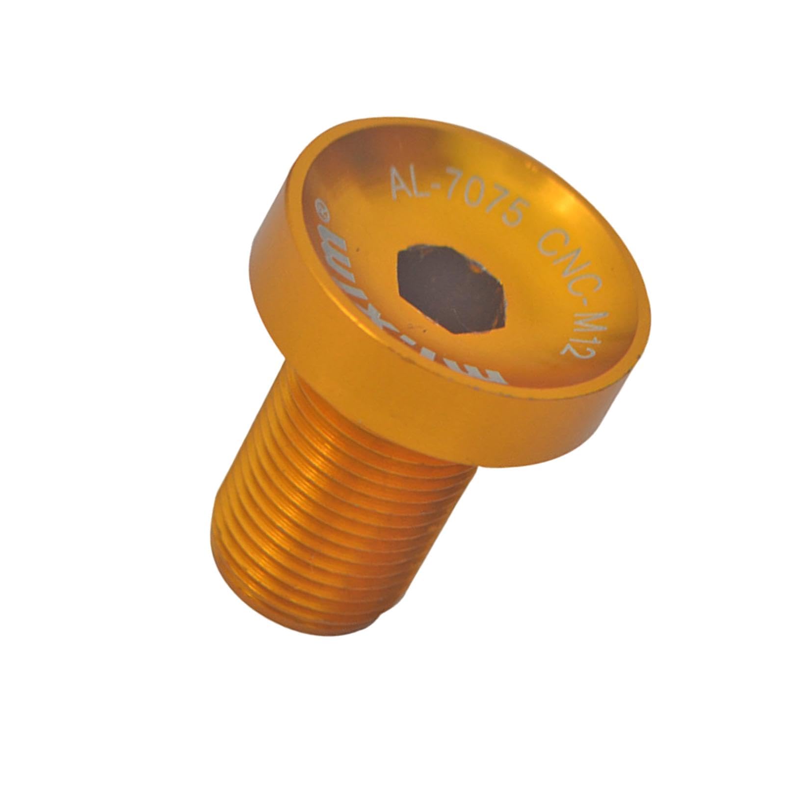 Yiju Bike Crank Bolt, Crank Arm Fixing Bolt, Cycling Components for Center Shaft Sturdy 12mm Bike Bottom Bracket Screw, Gold