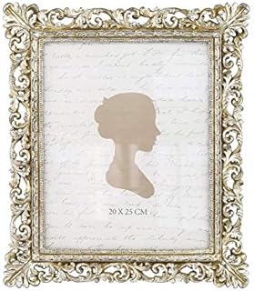 Sunlit Large Vintage Picture Frame 8x10 Inch, Large Antique Photo Frames with Glass Front, Ornate Photo Display, Tabletop Wall Hanging, Gift Ideas, 20x25 cm