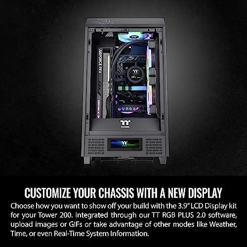 Gabinete para PC Thermaltake Tower 200 Mini-ITX, con 2 ventiladores CT140 de 140 mm preinstalados, soporta GPU de hasta 380 mm, modelo CA-1X9-00S1WN-00, color negro, garantía de 3 años miniatura 6