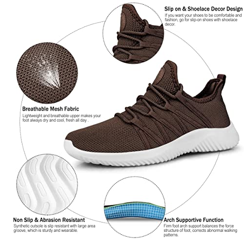 Image of Feethit Womens Slip On Running Shoes Breathable Walking Shoes Lightweight Gym Workout Shoes Non Slip Fashion Sneakers
