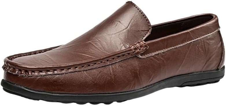 Men's Slip-on Loafers Shoes Oxford Shoes Non-Slip wear-Resistant Flat Round-Toed Comfortable Breathable Casual Shoes for Men