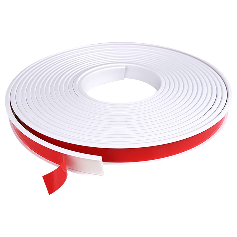 U-Shape TPE Edge Strip Self-Adhesive,5M*18MM,White Flexible Moulding Trim,Furniture Cabinet Edge Protection Tape,Peel and Stic for Tile, Wall, Mirror, Ceiling, Floor, Panel, Cabinet