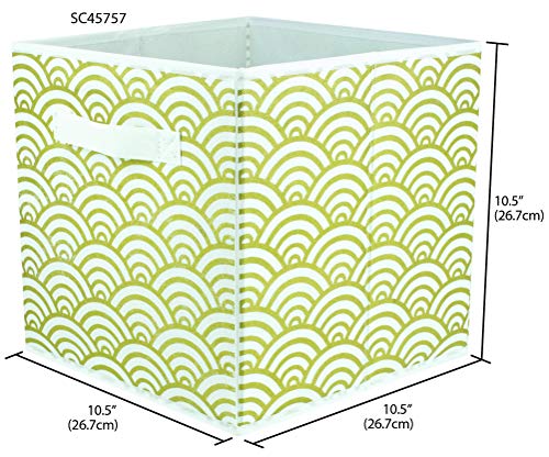 Home Basics Metallic Scallop Non-Woven Storage Bin Cube Basket Box, Dual Handles & Removable Bottoms Collapsible Foldable For Home Decor Office Closet Bedroom Drawer Toy Organizer #TOP5