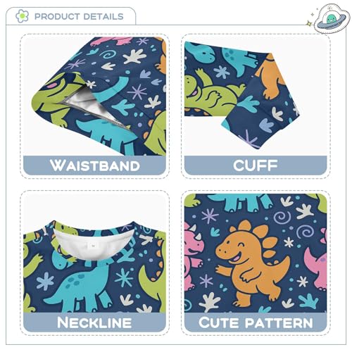 JUNZAN Cute Dinosaur Blue Little Girls Hoodie Sweatshirt Long Sleeve Boys Sweat Shirt Party 4T3