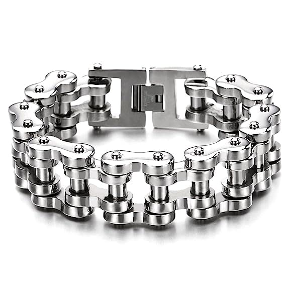 Arnav Bike Motor Cycle Chain Silver 316L Stainless Steel Bracelet For Men (B0BW64RTD6) Amazon Price History, Amazon Price Tracker