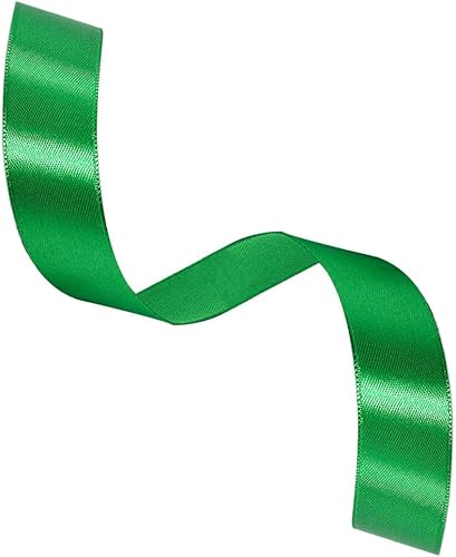 Miniatura 2 de Cinta de satén verde de 1 pulgada x 25 yardas, cinta de tela de color sólido para envoltura de regalos, manualidades, fabricación de lazos para el