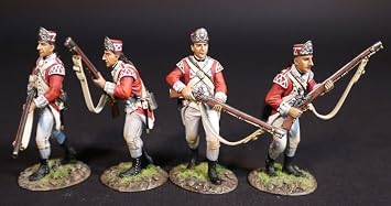 Four British Marine Light Infantry Advancing, Battle of Bunker Hill MBHL-07N American War of Independence Metal Toy Soldier