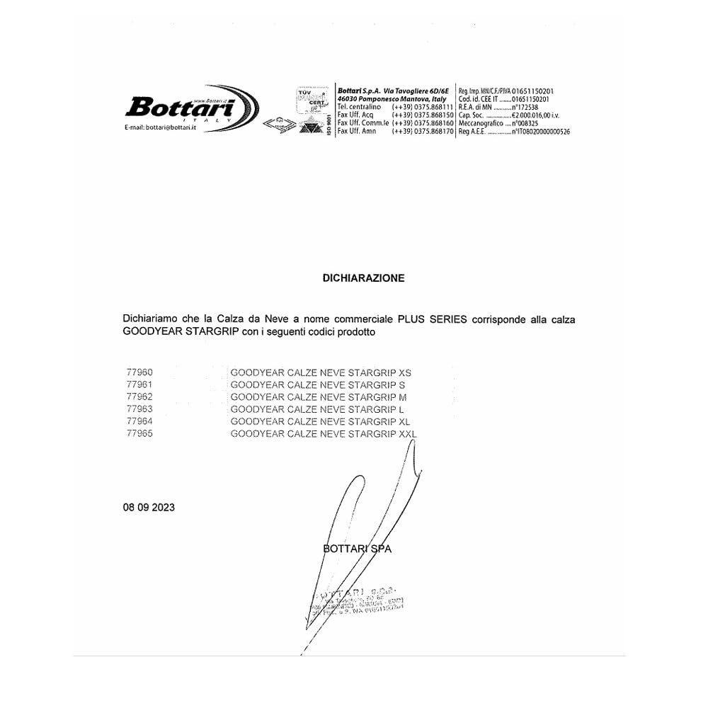 CALZA DA NEVE TAGLIA XL PER GOMMA AUTO CALZE NEVE GHIACCIO PNEUMATICO 255/45-19 (77964) SET DI 2 PEZZI GOODYEAR OMOLOGATE PER VETTURE MONTAGGIO SU RUOTE MOTRICI STAR GRIPPER PLUS SERIES