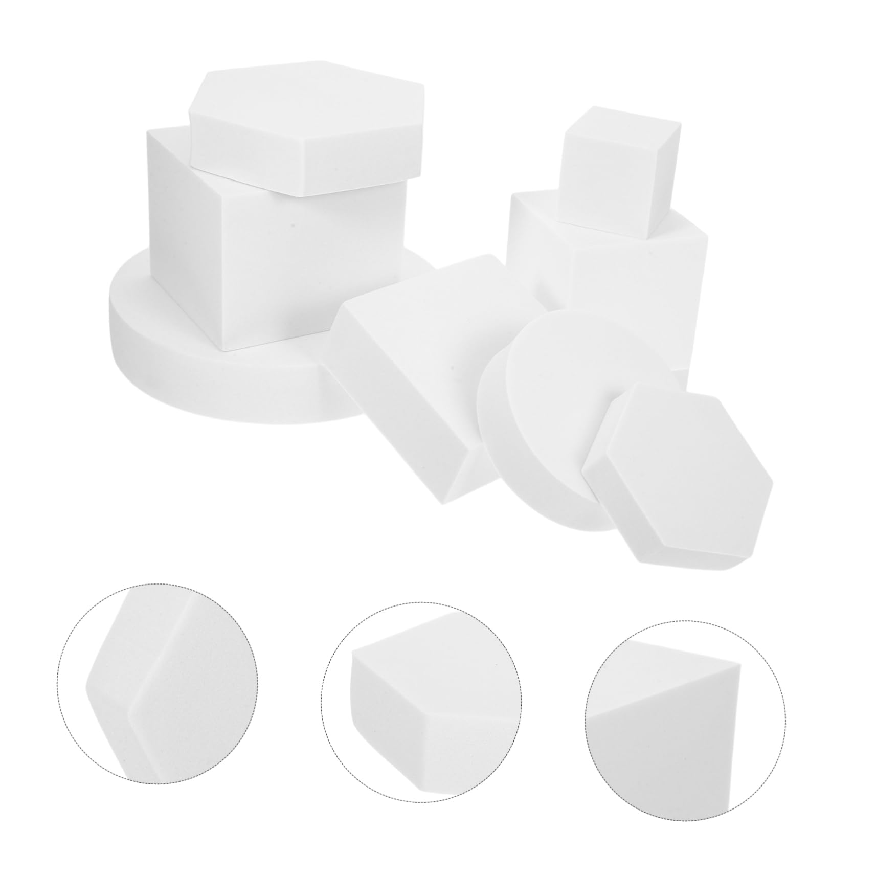 PartyKindom Accesorios para Sesión de Fotos Cubos Geométricos de Espuma Blanco 8 Piezas Portátiles Multiusos para Fotografía de Productos y Cosméticos