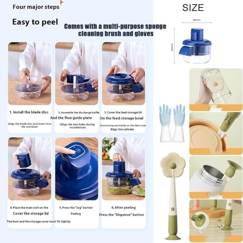 Image of Electric Automatic Grapes Peeler, Efficient Garlic Skin Remover Machine, Rechargeable Multifunctional Small Fruit Peeler Tool Appliance for Grapes, Cherry Tomatoes, Garlic (1)
