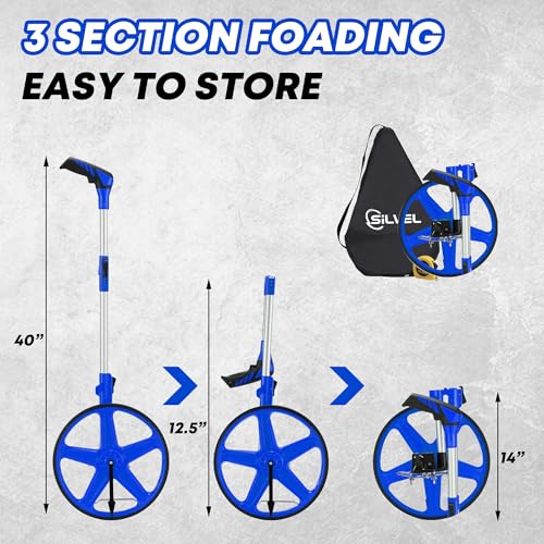 SILVEL 12 Inch Measuring Wheel, MAX9999FT Measuring Wheel in Feet and Inches, One key to Zero Rolling Tape Measuring Wheels, Blue by SILVEL - Image 5