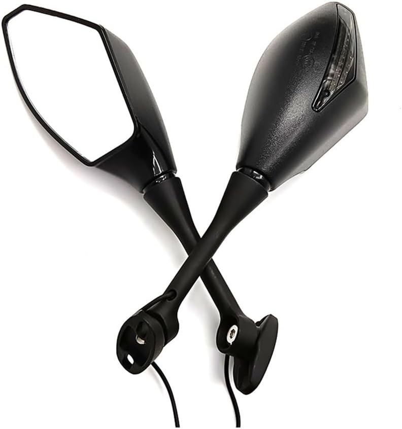 KSHSAA for Kawasaki ZX10R 2004-2005 ZX12R 2000-2006 ZX14/ZZR1400 2006-2011 Universal Motorcycle Turn Signal Light Rear View Side Wing Mirrors Mirrors (Color : Black 1)