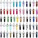 EBOOT 60 Pieces Hexagonal Chakra Pendant Bullet Crystal Pendant Gemstone Pointed Quartz Stone Pendants with Storage Bag (60 Colors)