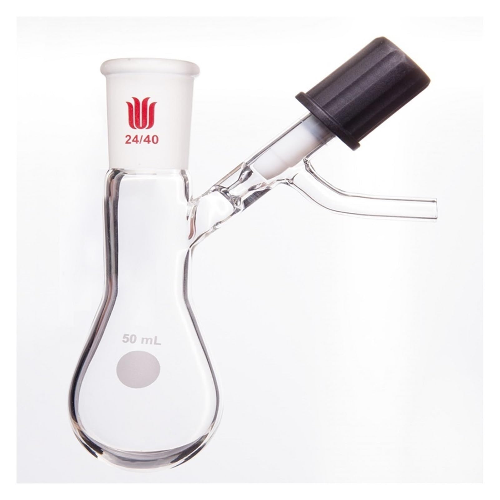 Reaktions-Auberginenflasche, 4-mm-Hochvakuum-PTFE-Ventil, KOLBEN, MODIFIZIERTES SCHLENK-Rohr, Borosilikatglaskolben, F90(100mL-F909100H)