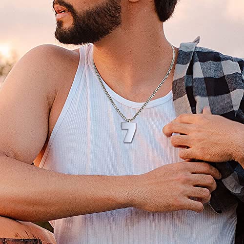 Wigerlon Number Necklaces For Boy Athletes,Baseball/Basketball/Football/Soccer/Volleyball Number Necklace For Men Women And Girls Number 66 Silver #TOP4