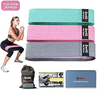 EnriQ Booty Bands Fabric Resistance Bands for Legs and Butt - Non Slip