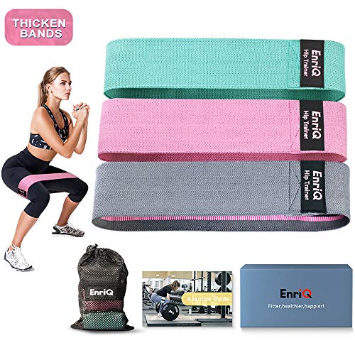EnriQ Booty Bands Fabric Resistance Bands for Legs and Butt - Non Slip