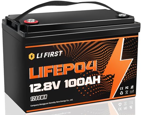LiFirst 12V 100AH LiFePO4 Battery Group 31 Lithium Battery, Built-in 100A BMS and 15,000 Deep Cycles 10-year lifespan, Rechargeable Battery for RV,Camping, Trolling Motors, Marine, Solar Home Off-Grid