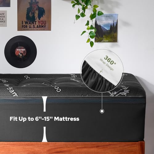 Image of BEDLORE 4 Inch Memory Foam Mattress Topper Twin XL for College Dorm Room Essentials, 2-in-1 Dual Layer Design (2 inch Gel Memory Foam + 2 inch Plush Pillow Top Cover) Mattress Topper Medium Firm(Dark Gray)