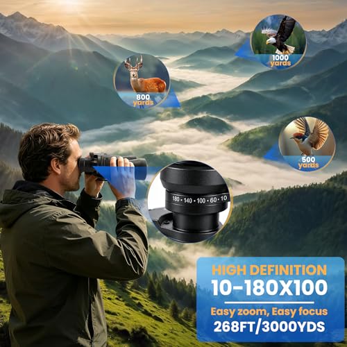 Binoculares Zoom 10-180x100 para Adultos miniatura 6