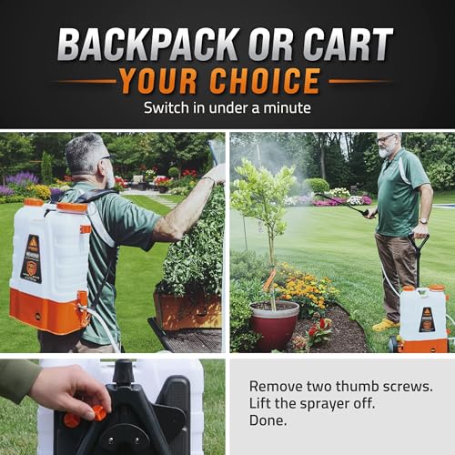 Image of PetraTools HD4000 Battery Powered Backpack Sprayer w /Cart, 8 Hr Runtime