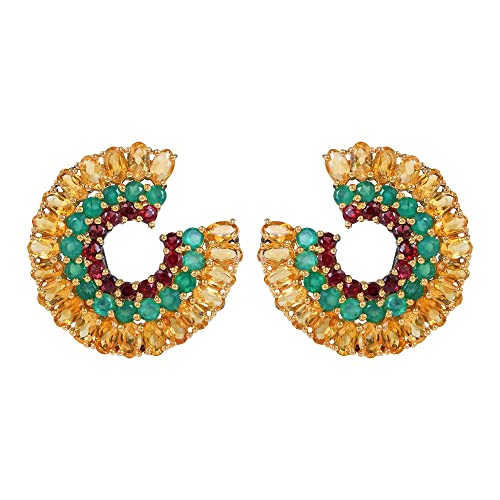 Boucles d'oreilles argent 925 anti-allergie avec citrine naturelle pour oreilles sensibles