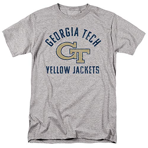 Georgia Tech Official Yellow Jackets Logo Unisex Adult T-Shirt, Athletic Heather, Large