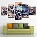 Produktbild Leinwanddrucke,Gh5 Stücke Kaffeebohne Kreative Leinwand Malerei Modular Bild Poster Moderne Home Wandkunst Dekoration (Kein Rahmen) Größe L