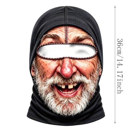 Old Man Ski Mask Funny Realistic Face Balaclava 7D Printed Face Headwear - image 3